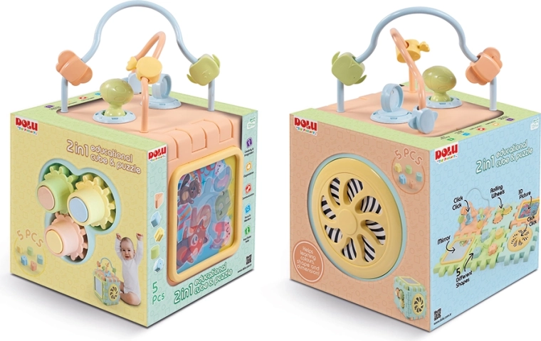 2 în 1: cub și bază de puzzle interactivă