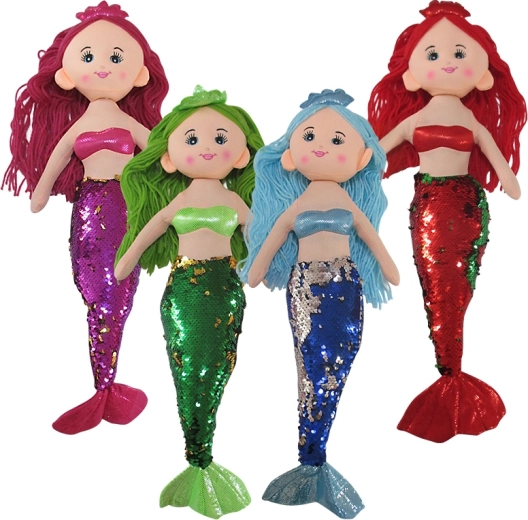 Păpușă de stofă sirenă 50 cm – 4 tipuri