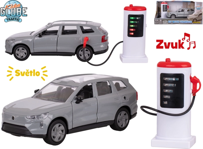 Kids Globe Traffic VOLVO EX90 model metalic SUV cu lumini și sunete 13,5 cm