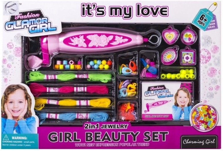 Set de ornamente pentru păr cu instrument de împletire - 1 bucată