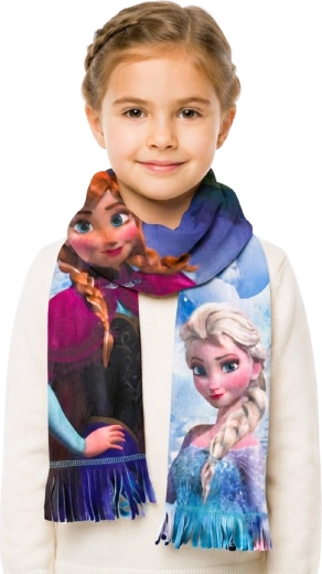 Fular din fleece pentru copii Frozen Elsa și Anna, albastru