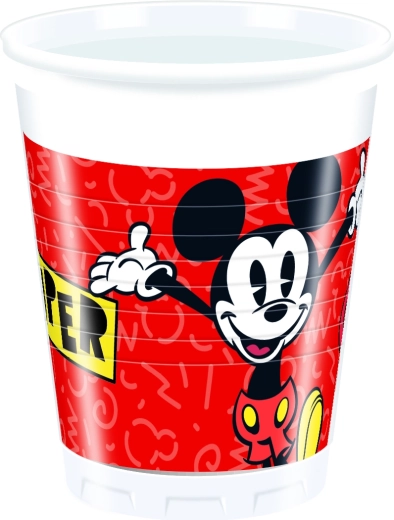 Pahare din plastic Mickey Super Cool 200 ml (8 buc.)