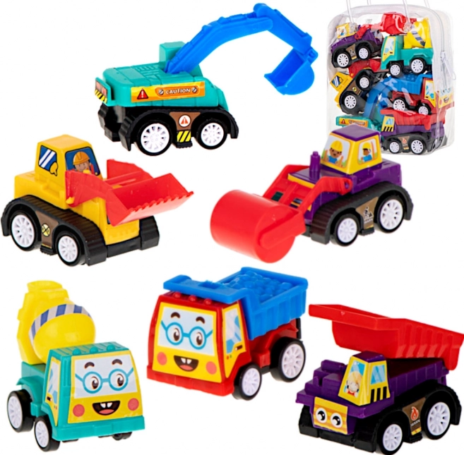 Set de mașini de construcție cu tracțiune 6 buc
