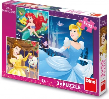 Puzzle DISNEY PRINCESS 3×55 piese