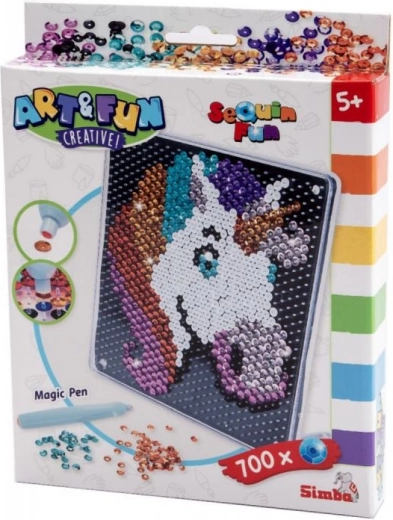 Tablou din sclipici Unicorn pentru copii