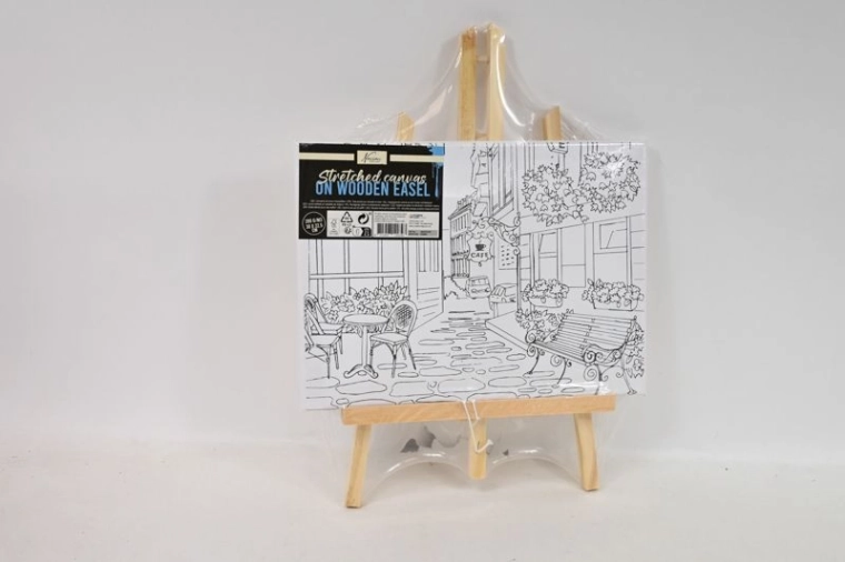 Pânză cu model pretipărit pe șevalet de masă – motiv restaurant 30 × 23 cm