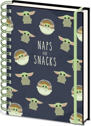 Caiet Star Wars: The Mandalorian Snacks and Naps A5 cu legătură cu inele