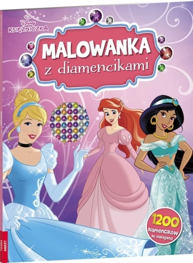 Disney Prințese – carte de colorat cu autocolante diamantate