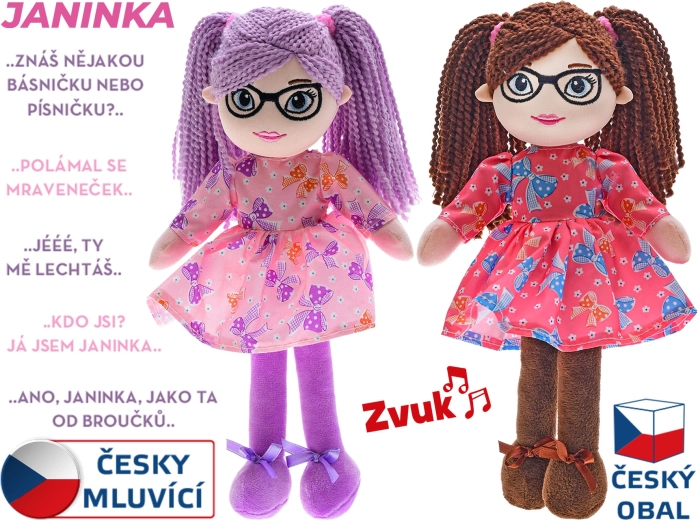 Păpușă din pânză Janinka 30 cm, vorbește cehă