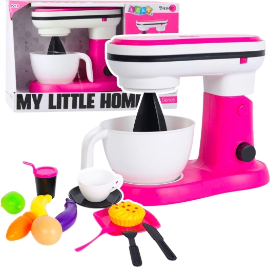 Mixer de bucătărie pentru copii MY LITTLE HOME cu funcție de amestecare – set roz cu accesorii