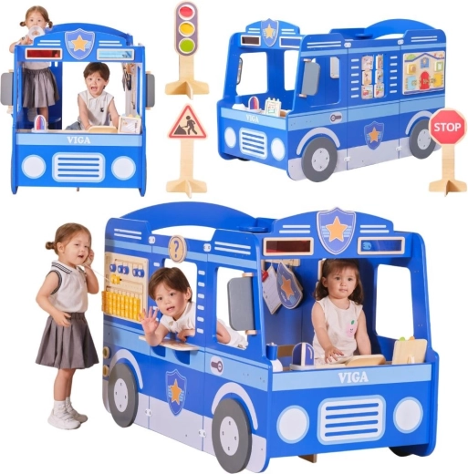 Mașină de poliție mare din lemn VIGA pentru copii