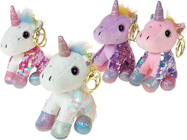 Breloc plușat unicorn pentru chei
