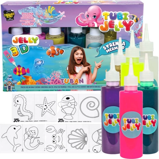 Set creativ Tuban Tubi Jelly Sirenă de Mare 6 culori figuri de gel