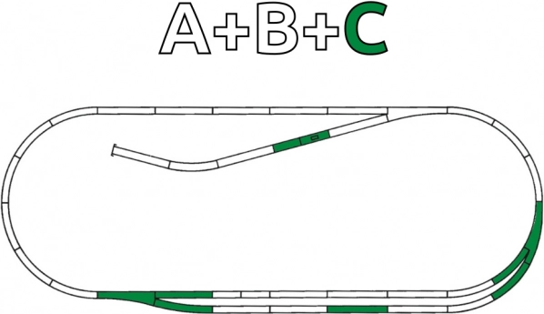 Roco Line set de șine C cu terasament – tronson paralel H0