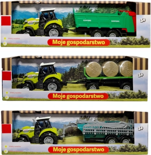 Tractor cu remorcă cu lumină și sunet