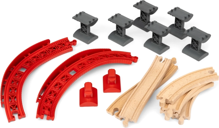 BRIO World set de curbe ascendente pentru șine