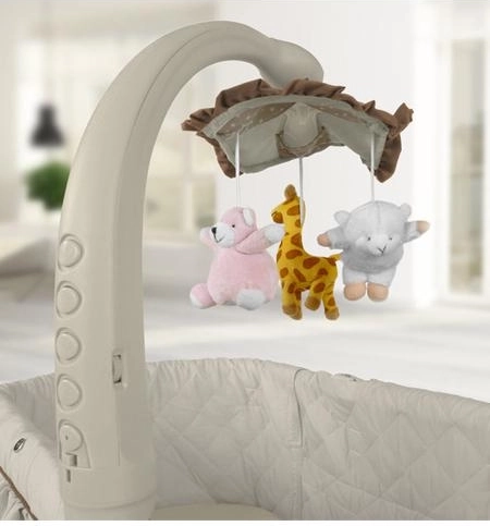 Carusel liniștitor cu melodii, vibrații și lumină