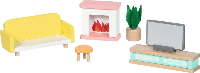Mobilier din lemn pentru căsuța de păpuși Copenhagen, living