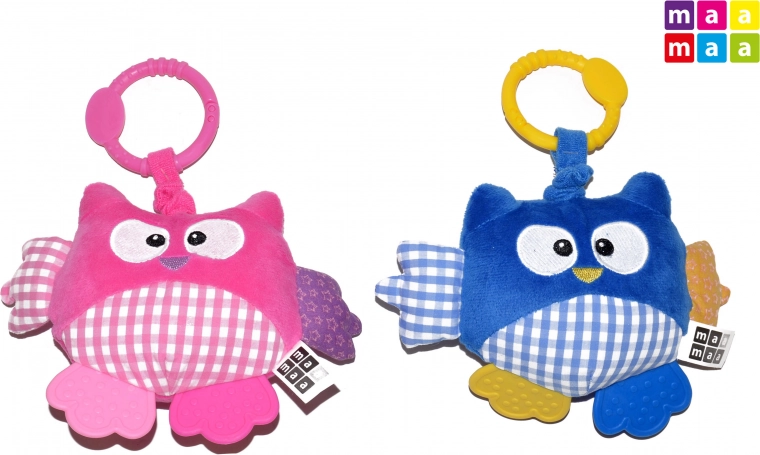 Bufniță de pluș vibrantă pentru deasupra pătuțului, zornăitoare 21 cm