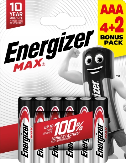 Energizer Max AAA baterii alcaline 6 buc (4+2 gratuit)