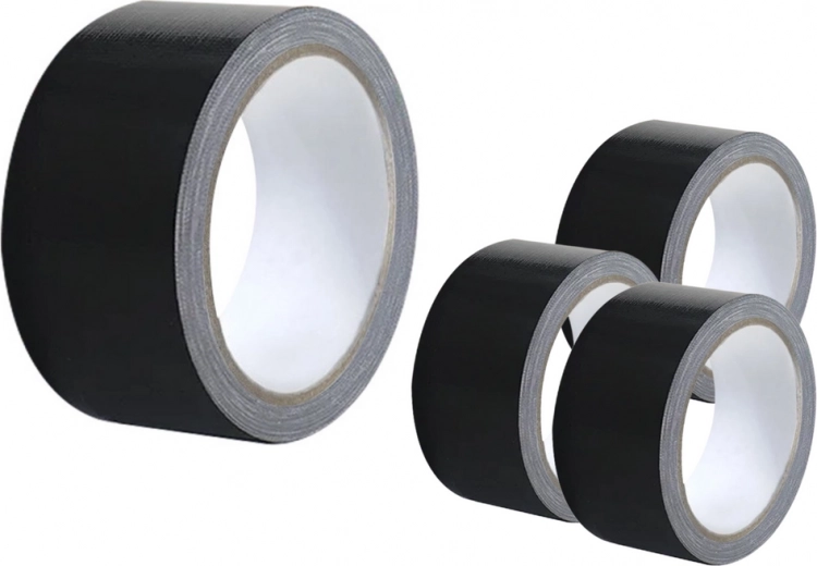 Bandă adezivă textilă neagră 48 mm × 50 m – universală și extra rezistentă
