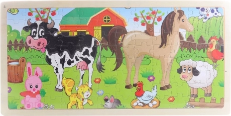 Puzzle din lemn La fermă 96 de piese