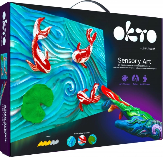 Set de creație OKTO SENSOTY ART Crapi koi 30 × 40 cm