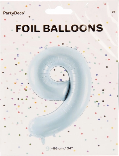 Balon din folie cifra 9, albastru, 86 cm
