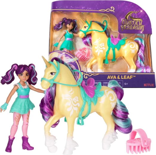 Unicorn Academy Ava și Leaf – păpușă cu unicorn și accesorii