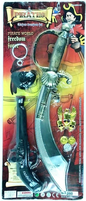 Set de pirat cu sabie, pistol și accesorii pentru copii