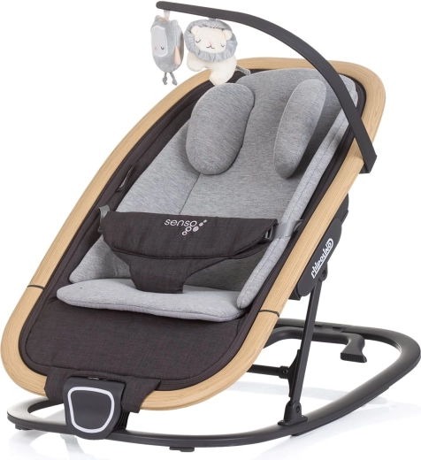 Șezlong pentru bebeluși Chipolino Senso cloud+wood