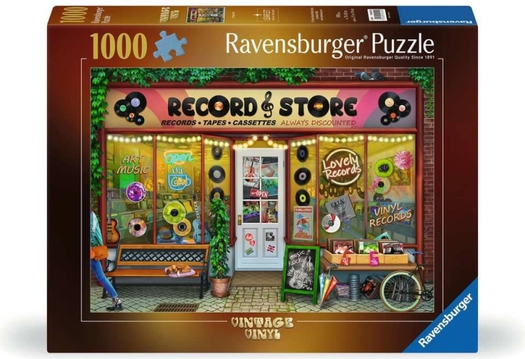 Puzzle Ravensburger Vintage Vinyl cu 1000 de piese