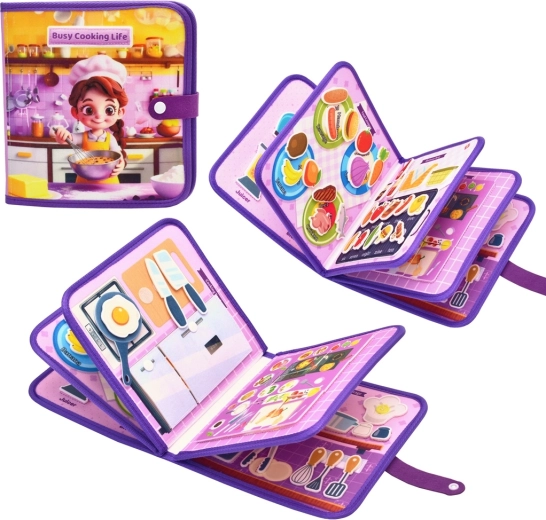 2Kids Toys carte senzorială busy din material textil – gătit
