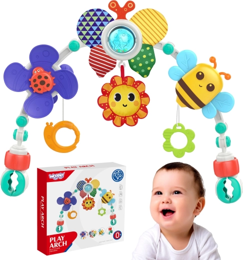 Woopie Baby arc cu jucării pentru pătuț, cărucior și scaun auto