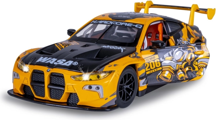 Model de mașină de curse BMW M4 GT3 1:24 cu lumini și sunete