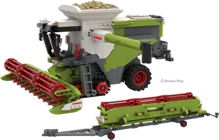 Set de construcție Brixies Plus Claas Lexion 8900 Terra Trac cu remorcă