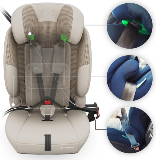 Instalare ușoară fără ISOFIX datorită centurii în 3 puncte