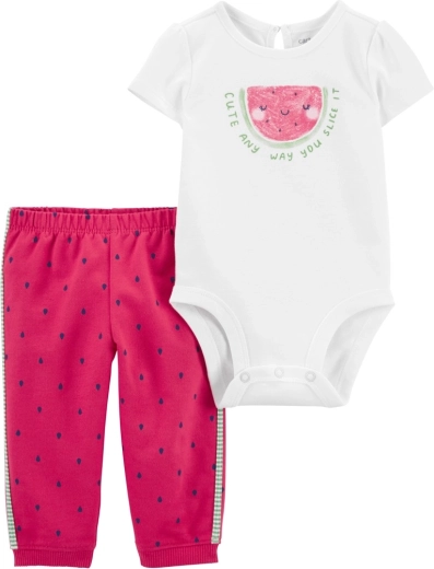 Set fetiță Carter's body și pantaloni sport Pink Watermelon