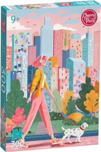 CHERRY PAZZI Puzzle Domnișoară cu cățelușul în oraș, 300 de piese