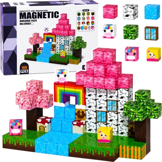 Cuburi magnetice – regatul magic 3D (100 piese)