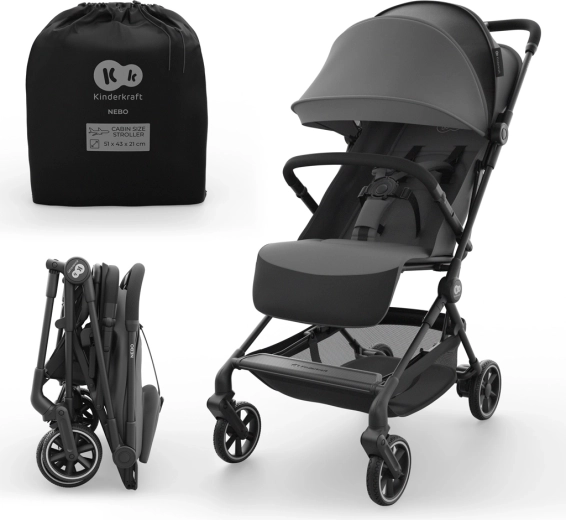 Cărucior sport Kinderkraft NEBO – Gri Platinum