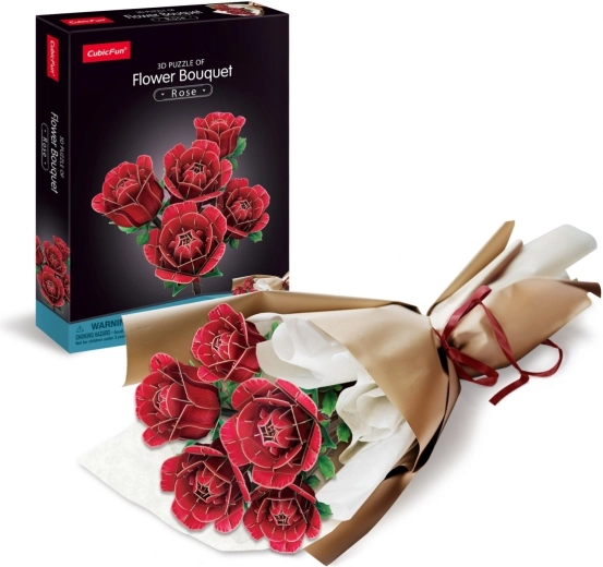 Puzzle 3D buchet mare de trandafiri