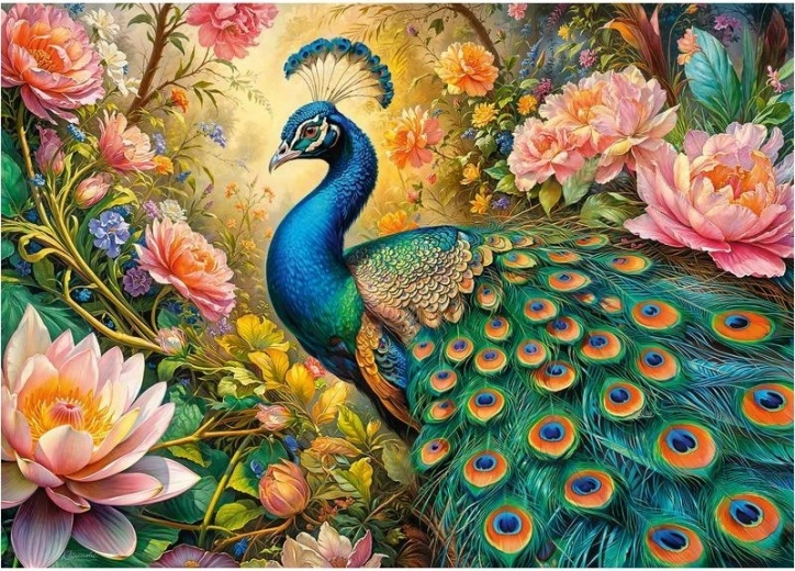 Puzzle Păun în paradis 1000 de piese