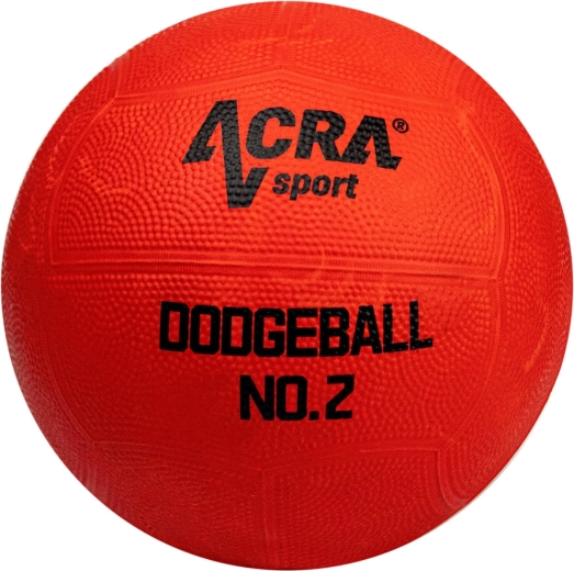 Minge de dodgeball din cauciuc Acra Rubber Dodgeball roșie, mărimea 2