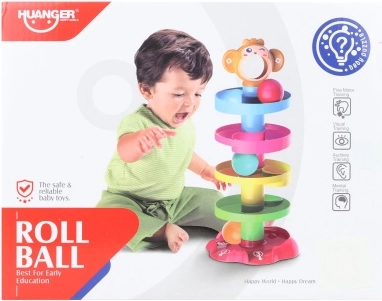 Pistă cu bile cu maimuțică HUANGER pentru cei mai mici