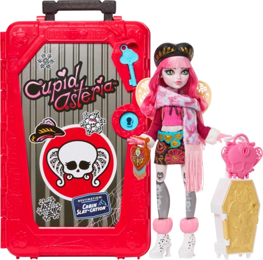 Păpușă Monster High Cupid Asteria – vacanță vampirică, 28 cm, valiză și surprize