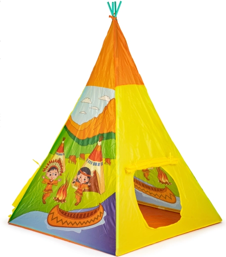 Cort tip teepee pentru copii IPLAY cu motive indiene