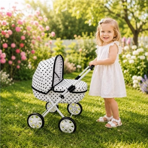 Cărucior pentru păpuși New Baby Anička dots