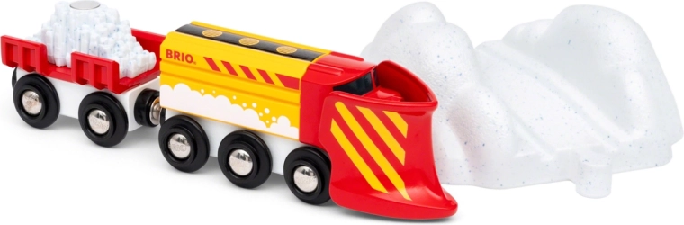 BRIO World tren cu plug de zăpadă