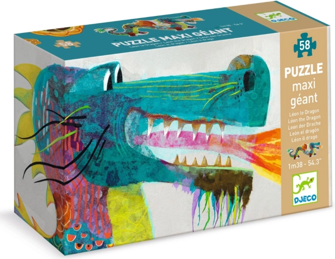 Puzzle mare Djeco Dragonul, 58 de piese